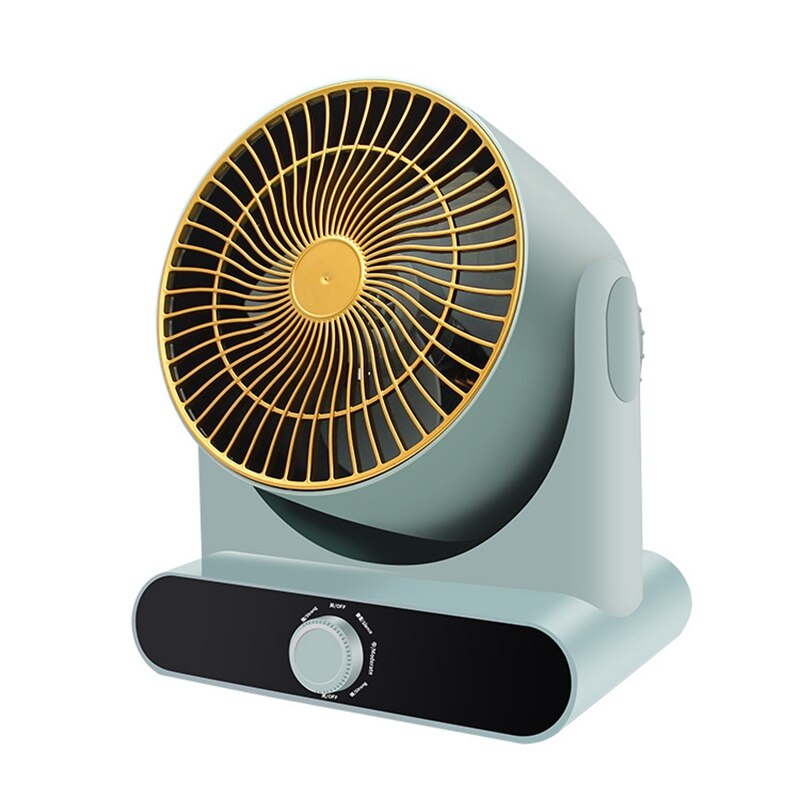 Household Electric Super Quiet Desktop Office Fan in light blue and pink, showcasing its sleek design and adjustable features.