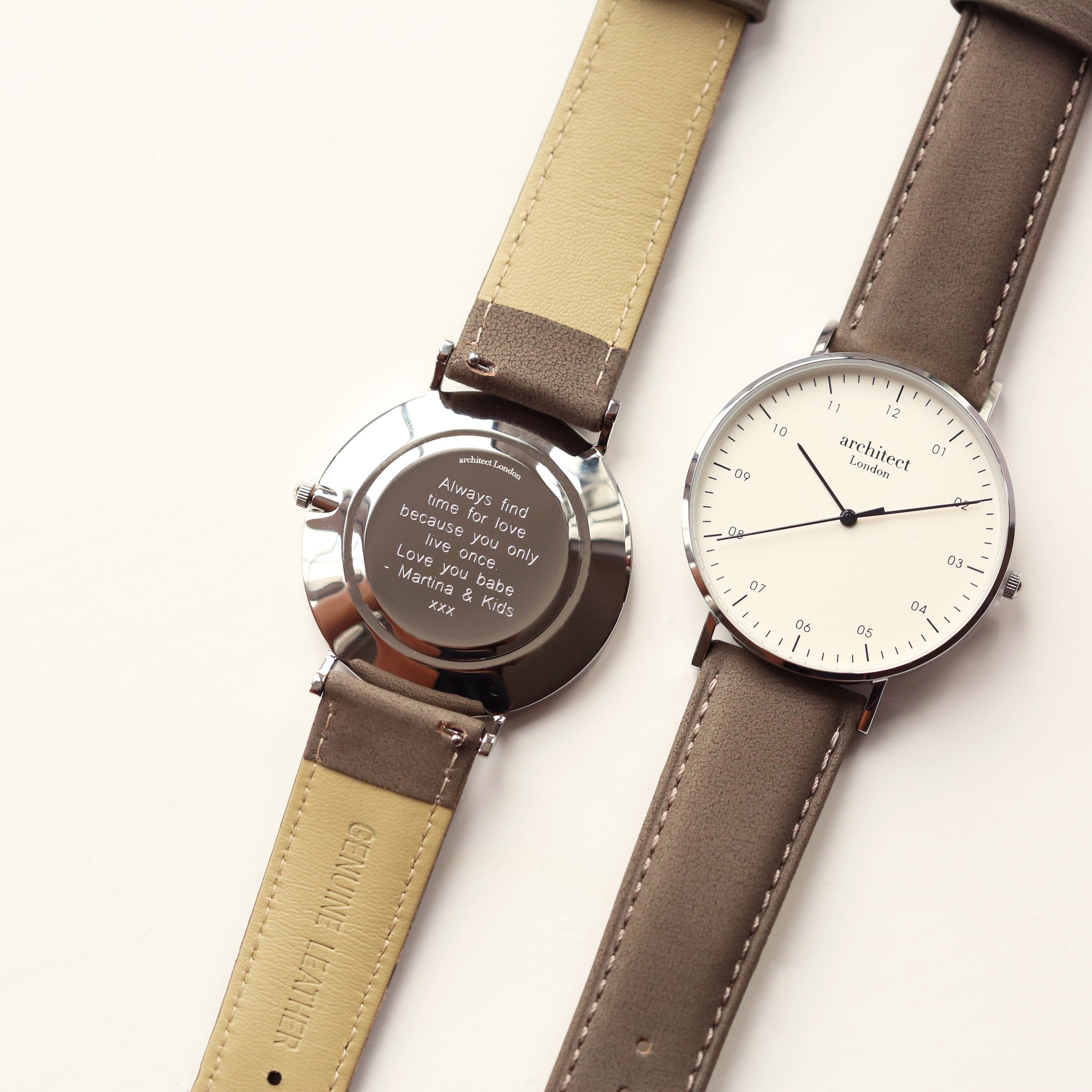 Modern Font Engraving Men's Architect Zephyr watch with Urban Grey Strap, showcasing its minimalist design and quality craftsmanship.