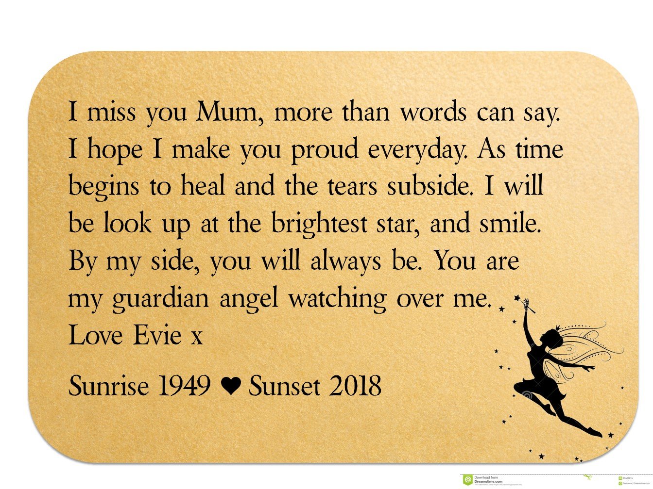 Personalised wallet card for mum remembrance, made from durable aluminium with a lovely finish, featuring custom engraving options.