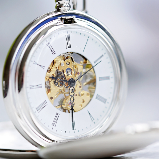 A beautifully crafted dual opening pocket watch featuring a skeleton design, personalized with unique handwriting engraving on both sides.