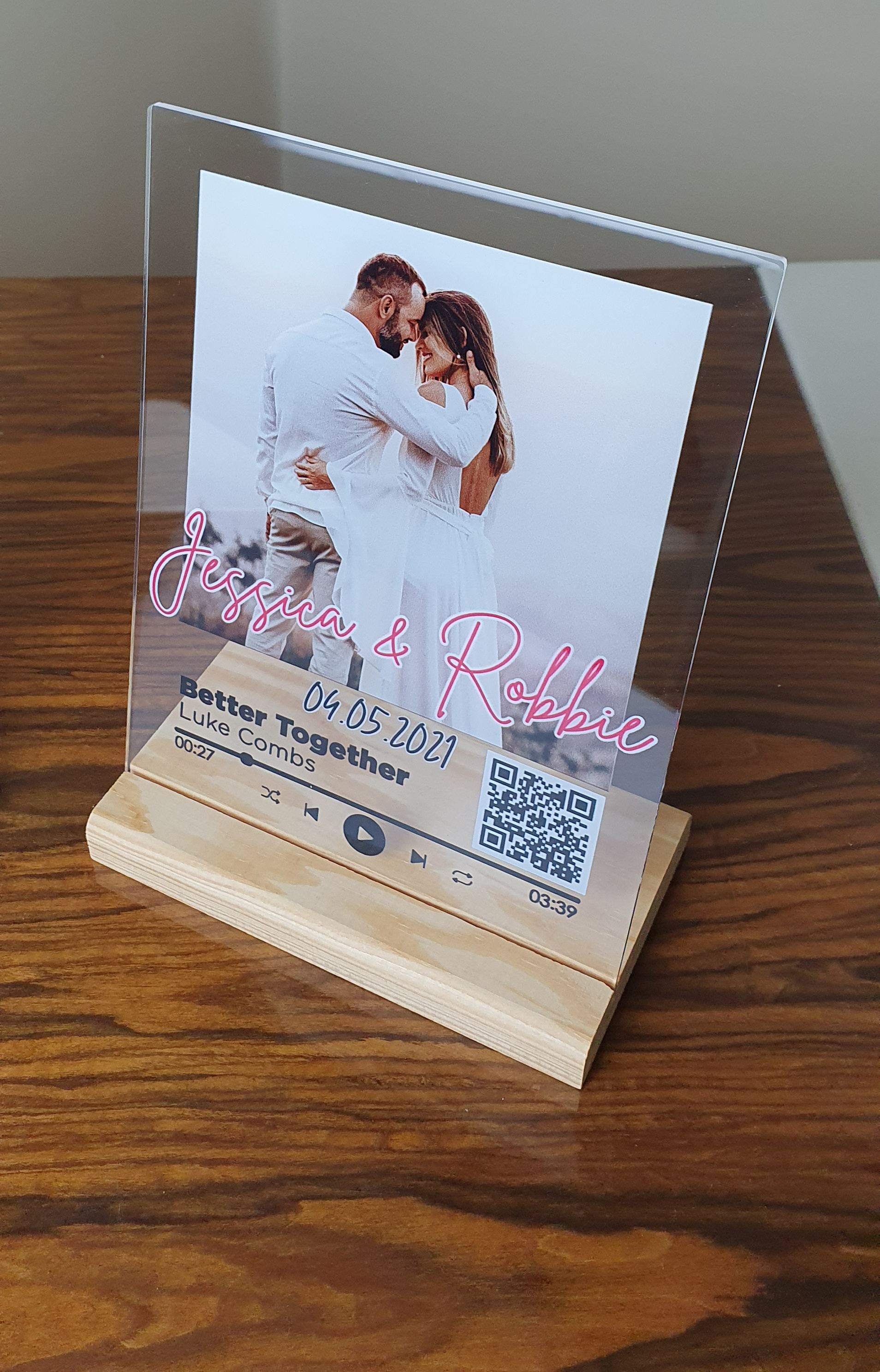 Personalized acrylic music plaque.