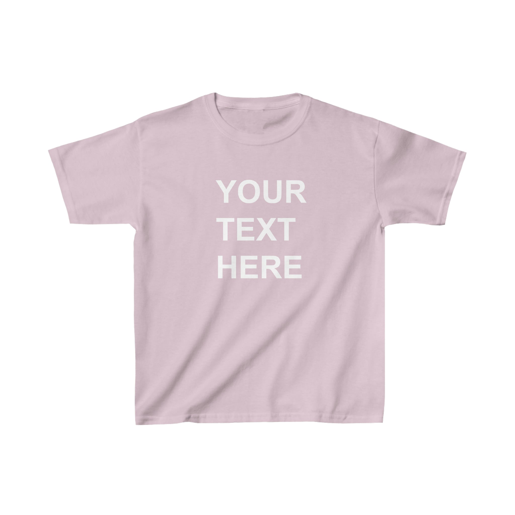 A colorful personalized kids tee shirt featuring custom text, made from soft cotton fabric, perfect for children.