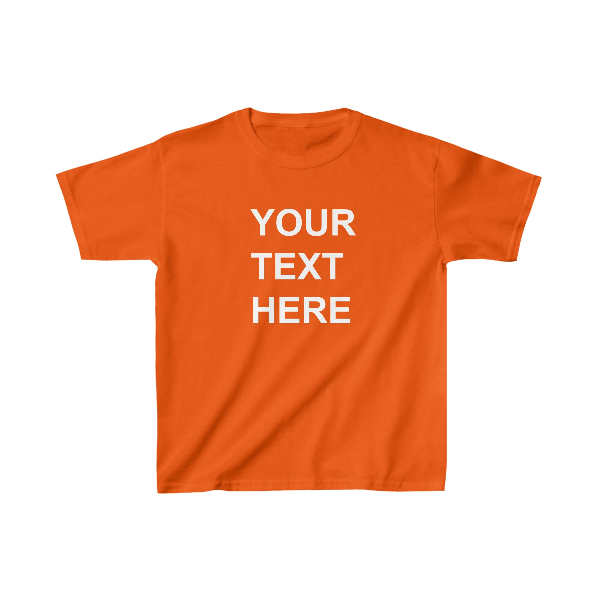 A colorful personalized kids tee shirt featuring custom text, made from soft cotton fabric, perfect for children.