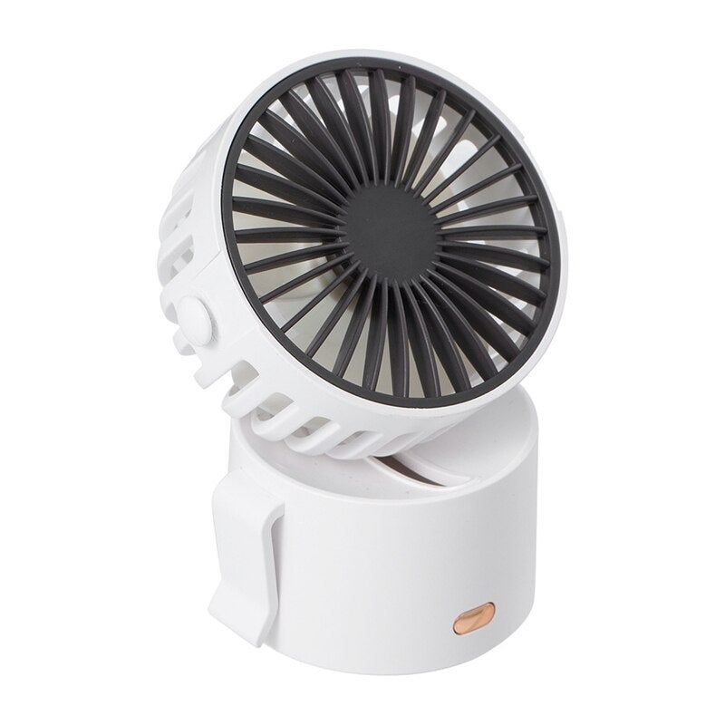 Small Personal Desktop Table Fan in green color, compact design with mute fan blades, perfect for office or bedroom use.