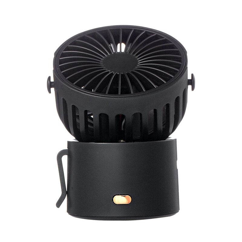 Small Personal Desktop Table Fan in green color, compact design with mute fan blades, perfect for office or bedroom use.