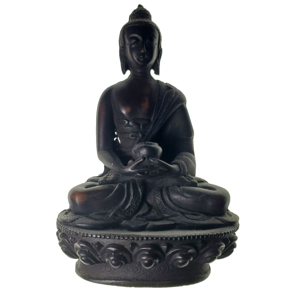 A detailed Little Buddha Resin Statue, showcasing serene features and traditional attire, perfect for meditation and home decor.