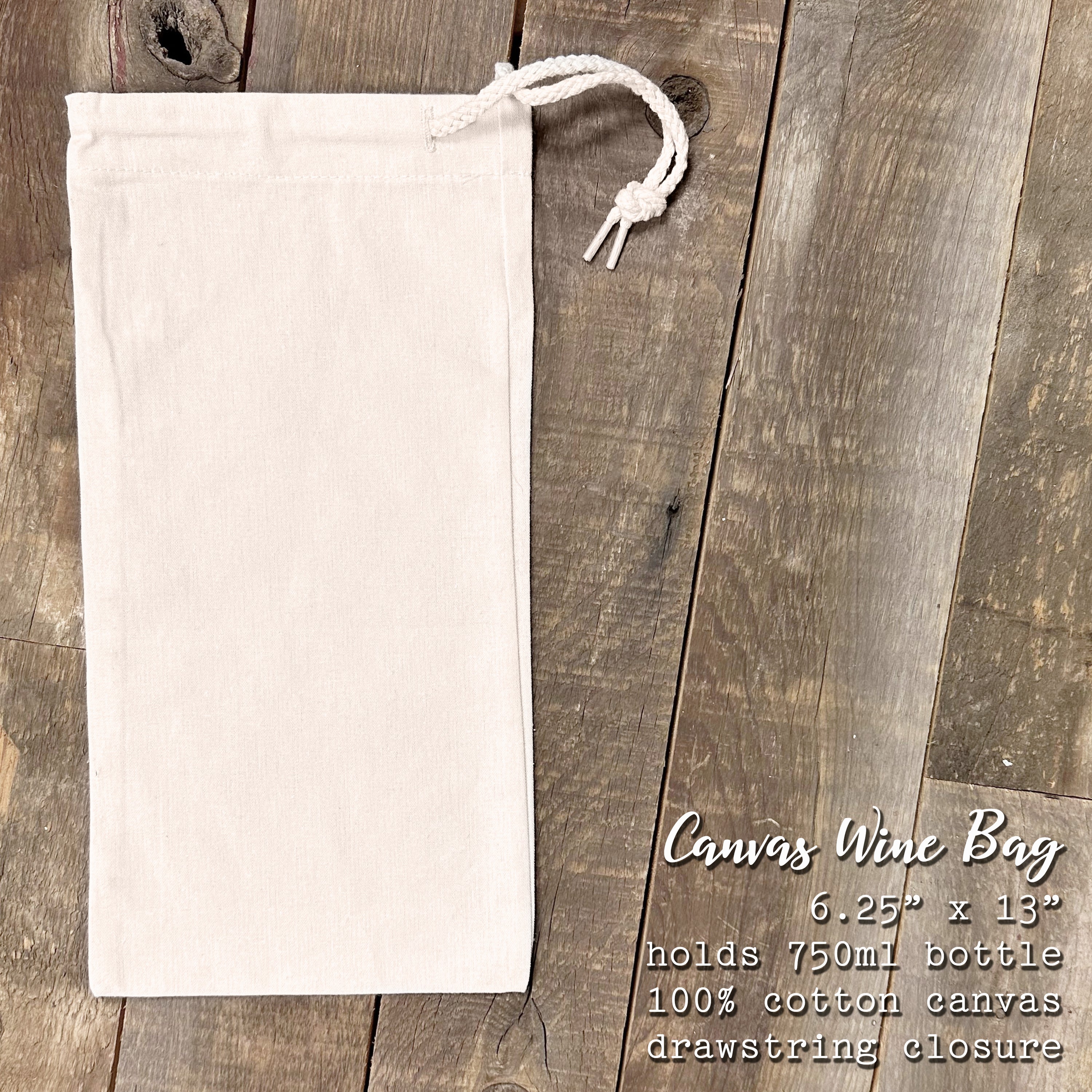 Thankful for Pie canvas wine bag featuring a whimsical design and drawstring closure, perfect for gifting wine.