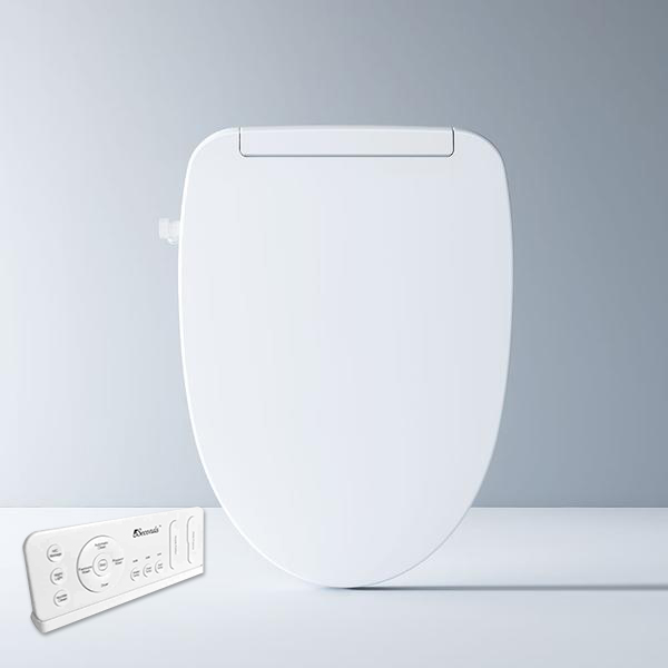 5Second Smart Bidet RS Series toilet seat with remote control, featuring a warm seat and sleek design, ideal for luxury bathroom experience.