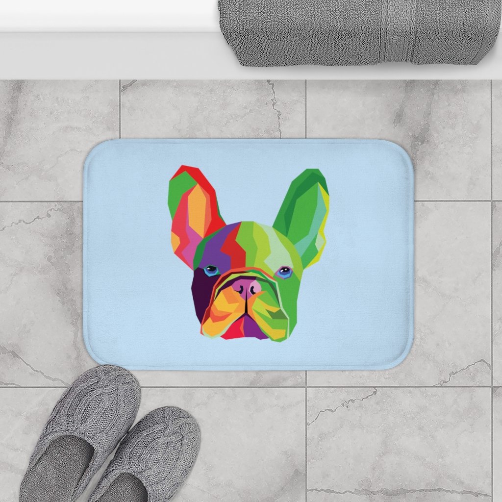 Colorful Dog Bath Mat with anti-slip backing, featuring vibrant colors and soft microfiber material, perfect for pet comfort.