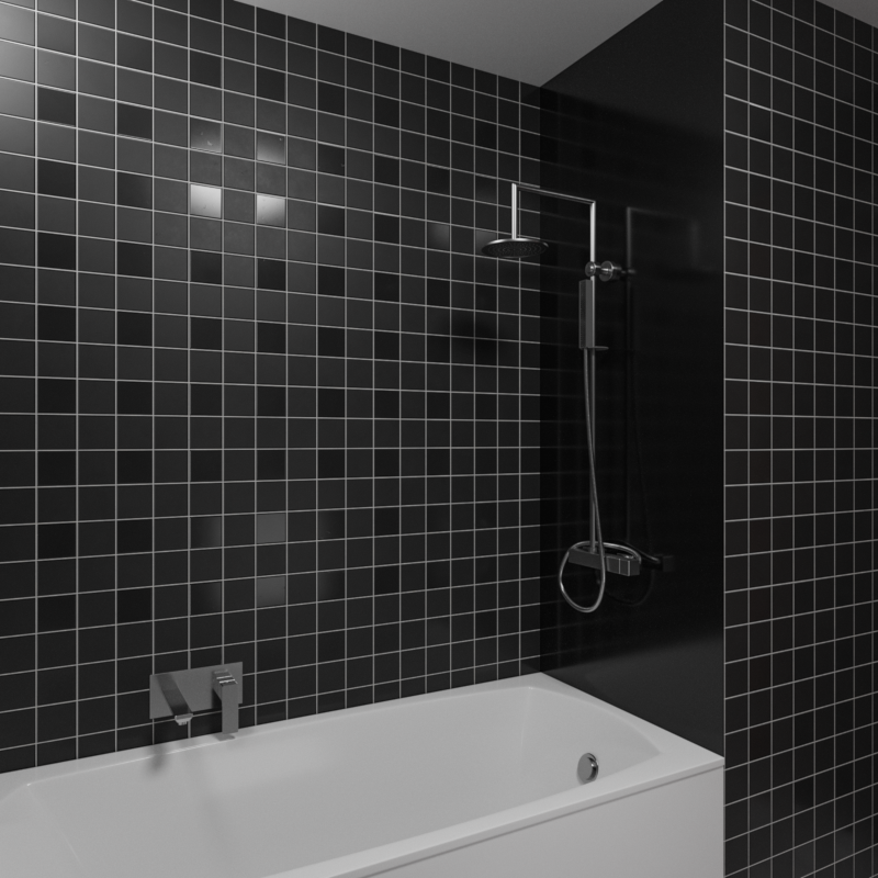 Wallando Duschrückwand in schwarz, fugenlos, 200x100 cm, seidenmatte Oberfläche aus PVC-Kunststoff, ideal für Dusche und Badewanne.