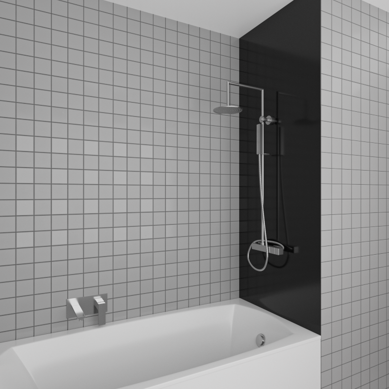 Wallando Duschrückwand in schwarz, fugenlos, 200x100 cm, seidenmatte Oberfläche aus PVC-Kunststoff, ideal für Dusche und Badewanne.