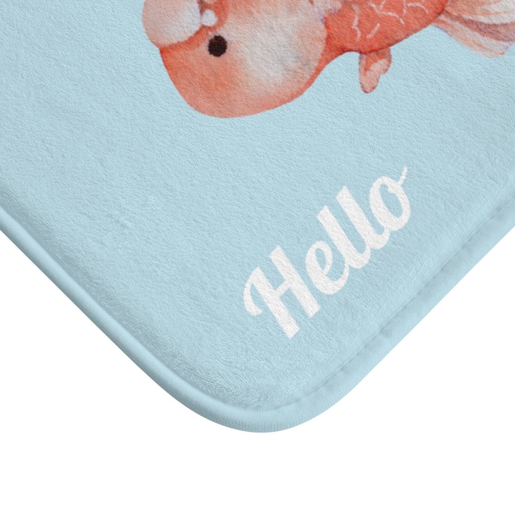 Koi Goldfish Bath Mat featuring vibrant colors and anti-slip backing, perfect for bathroom decor.