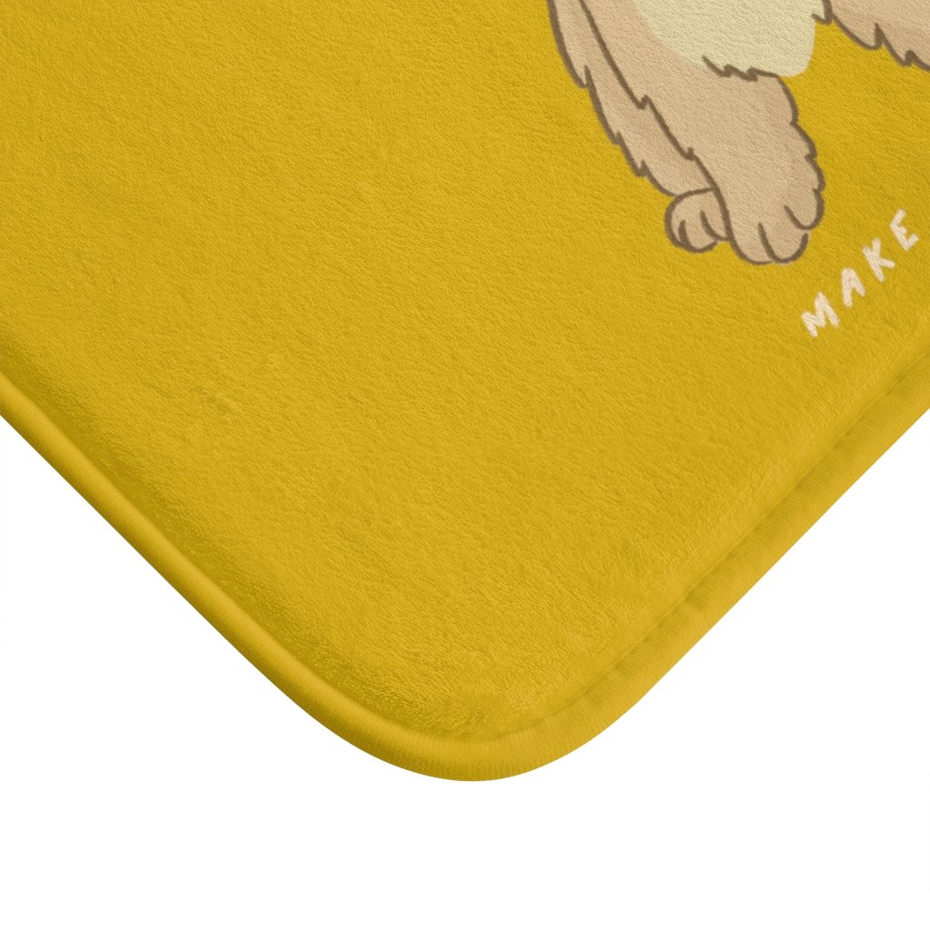 Life is Great, Dogs Make it Better Bath Mat with anti-slip backing, featuring a charming dog-themed design in a soft microfiber material.