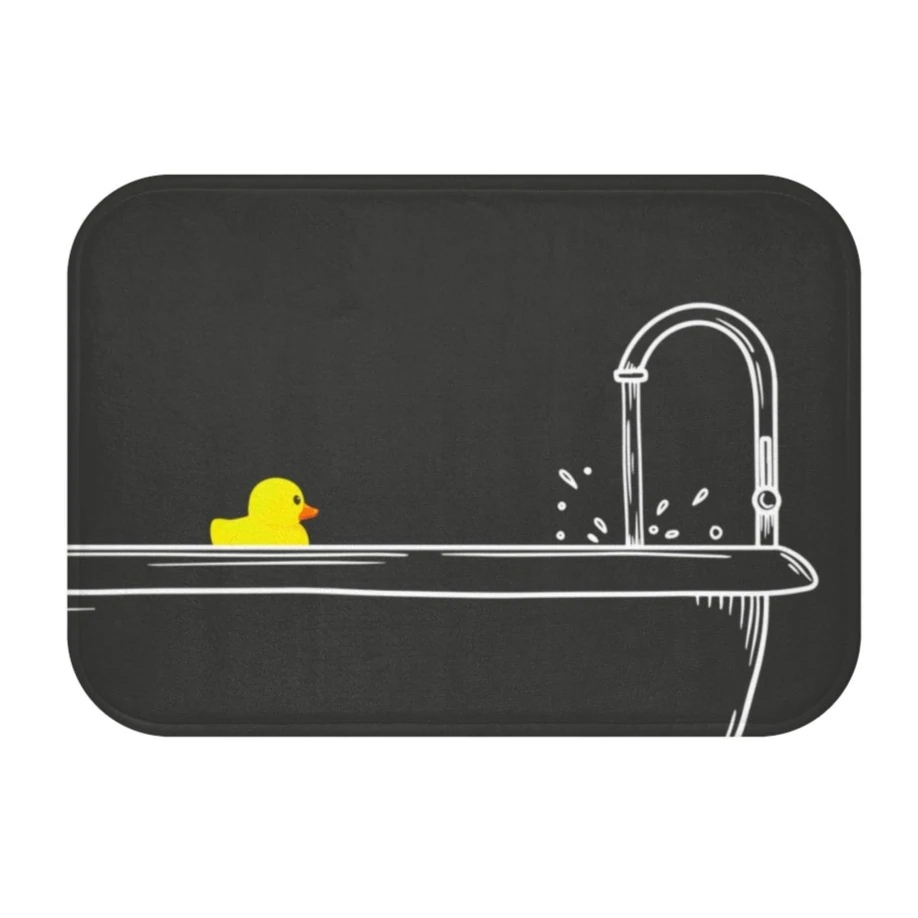 Rubber Ducky Bath Mat featuring a playful design with anti-slip backing, ideal for bathroom safety and comfort.