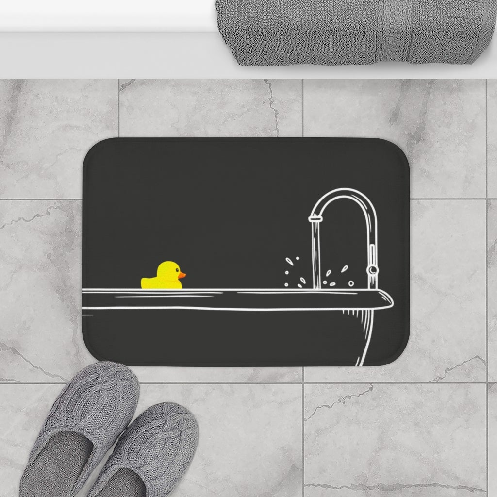 Rubber Ducky Bath Mat featuring a playful design with anti-slip backing, ideal for bathroom safety and comfort.