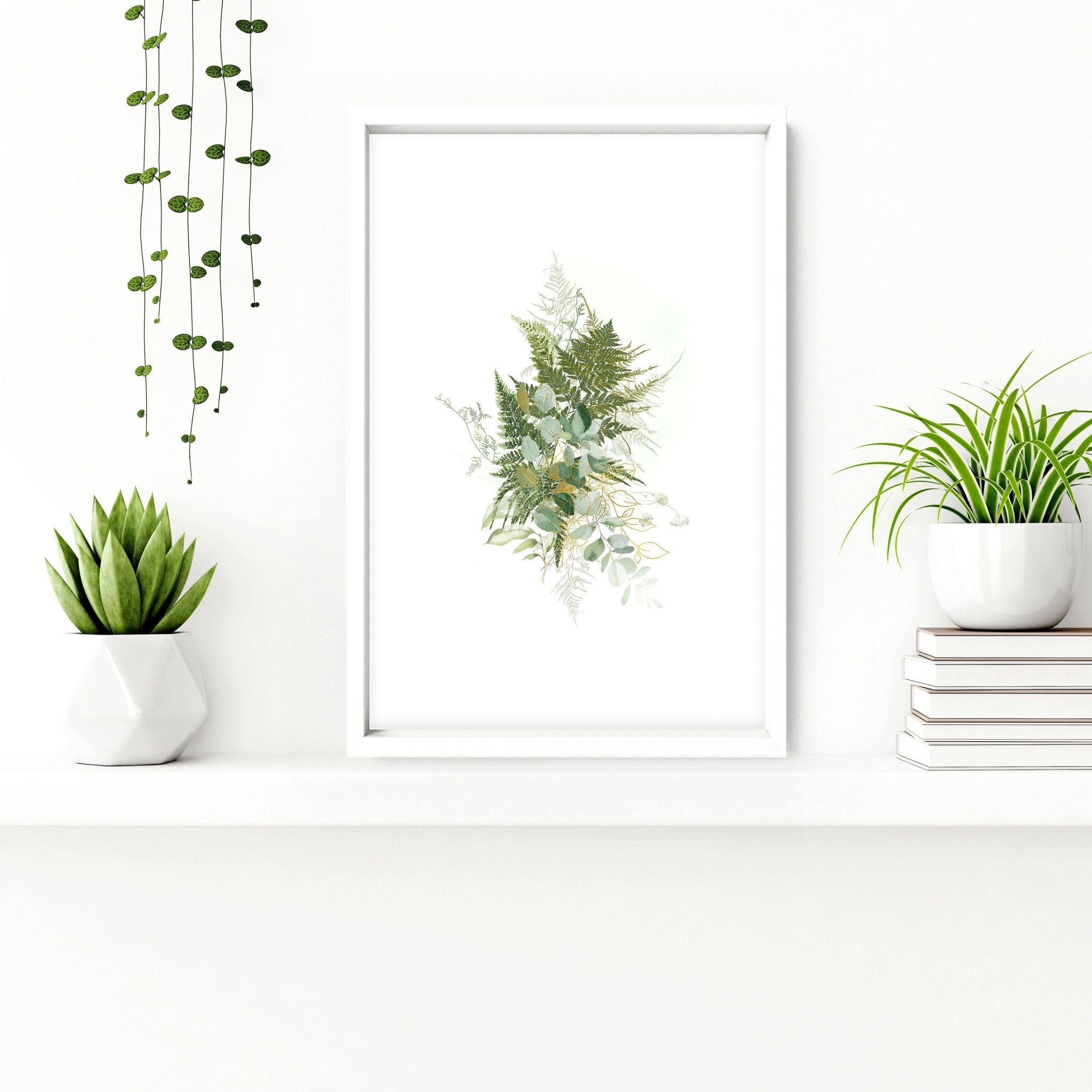 Set of 3 rustic wall art prints for bathroom decor featuring green and gold designs, perfect for adding charm and elegance to any indoor space.