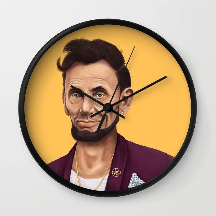 Stylized clock with man's face.