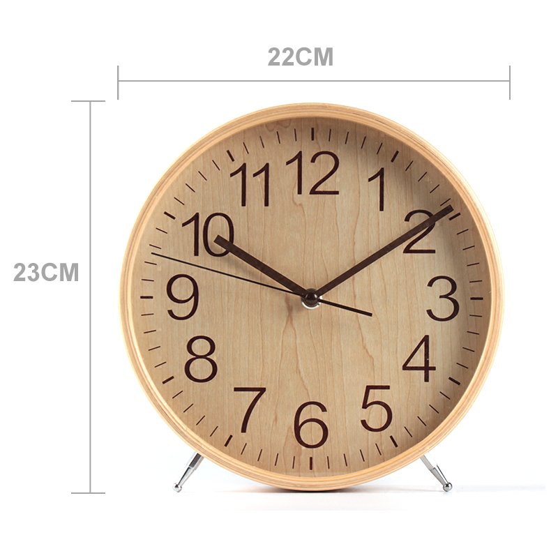 A sleek Minimalist Style Wood Clock made from natural wood, featuring a silent mechanism and a simple, elegant design suitable for any decor.