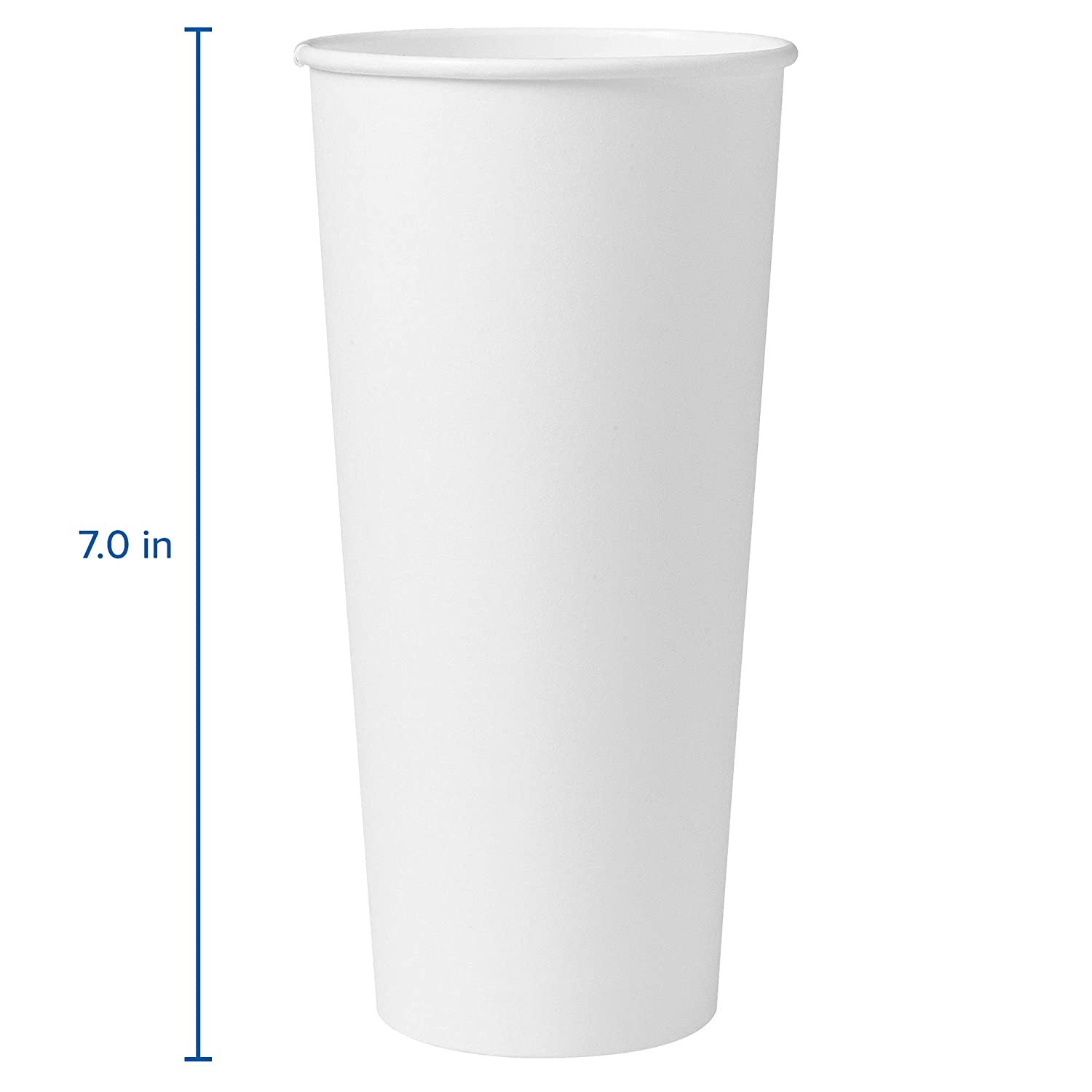 A stack of 25 disposable coffee cups designed for 12 and 16oz cans, showcasing their sturdy poly paper construction and compatibility with Trinken Lids.