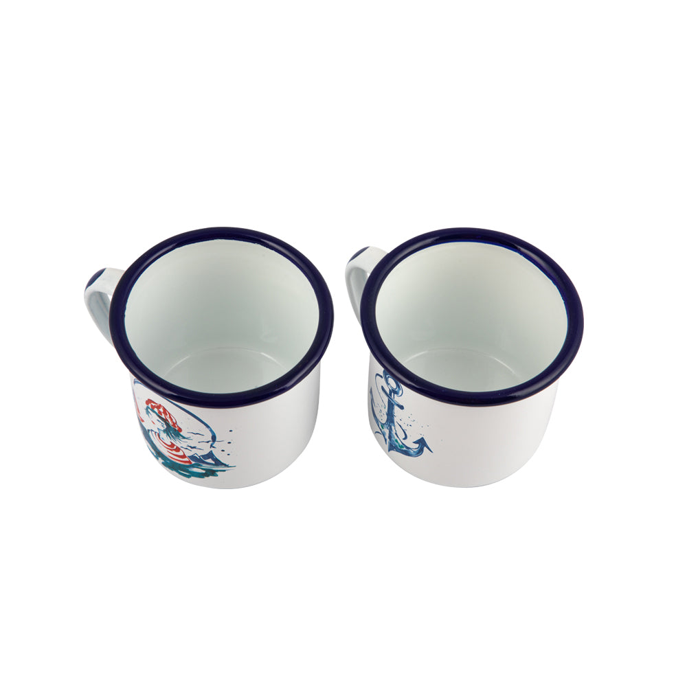 Anemoss Marine Collection Sailor Girl & Anchor Tassen Set, 350 ml, mit maritimem Design und bunten Motiven.