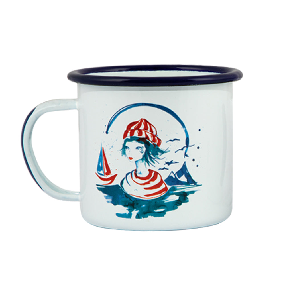 Anemoss Marine Collection Sailor Girl & Anchor Tassen Set, 350 ml, mit maritimem Design und bunten Motiven.