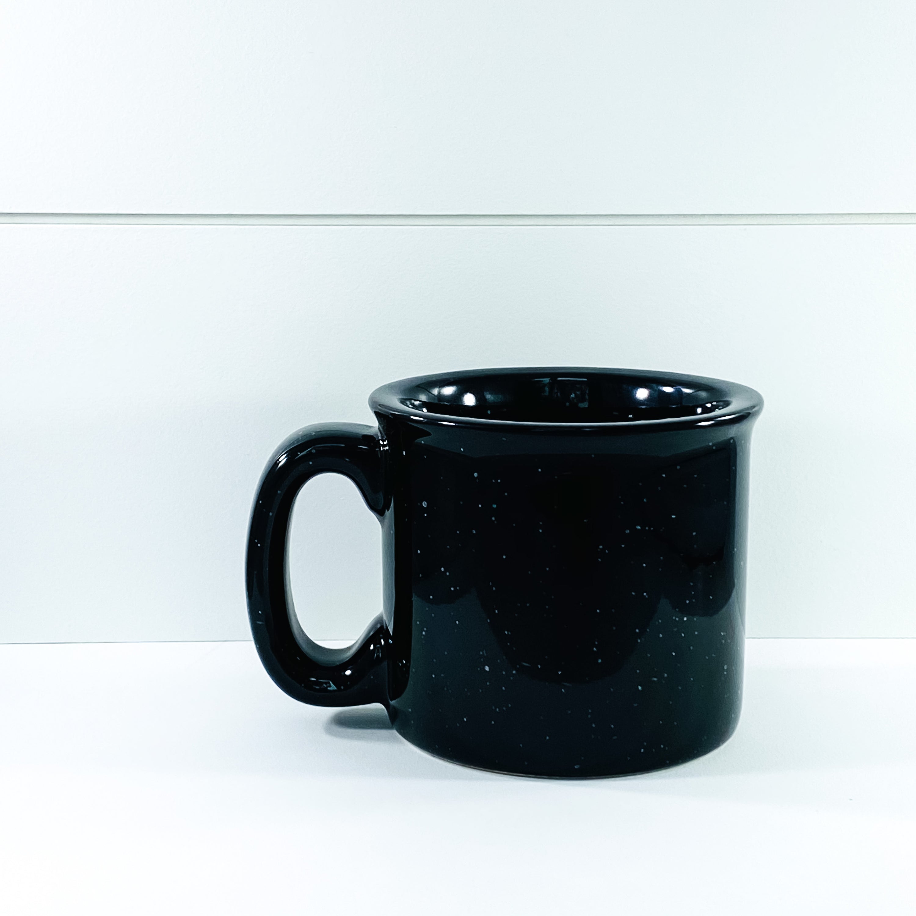 Ceramic campfire mug with a humorous design, perfect for daily use, featuring a 4-inch diameter and 15 oz capacity.