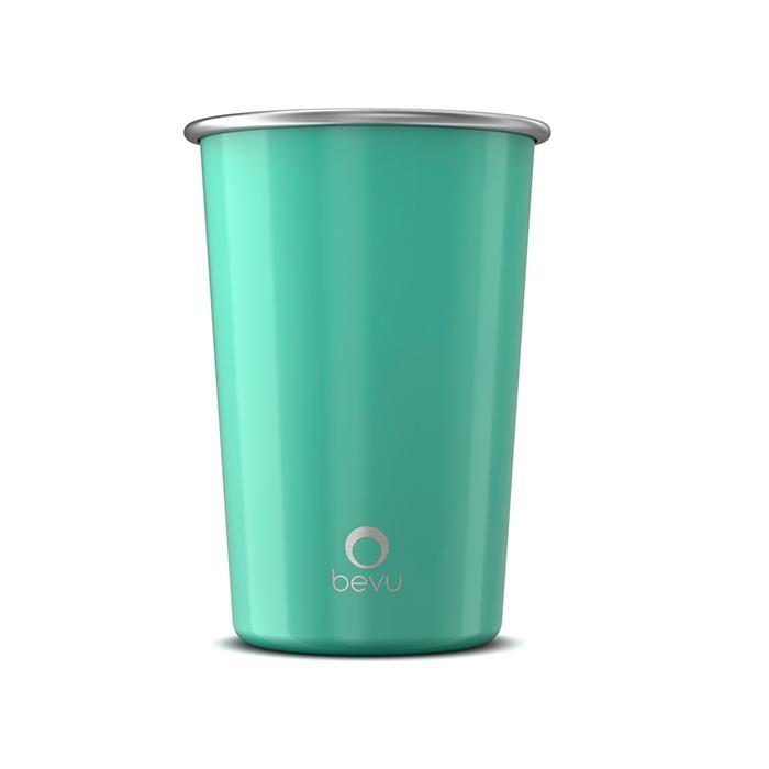 Bevu® FIESTA Steel Cup in mint color, showcasing its sleek design and durable stainless steel construction, perfect for parties and outdoor use.