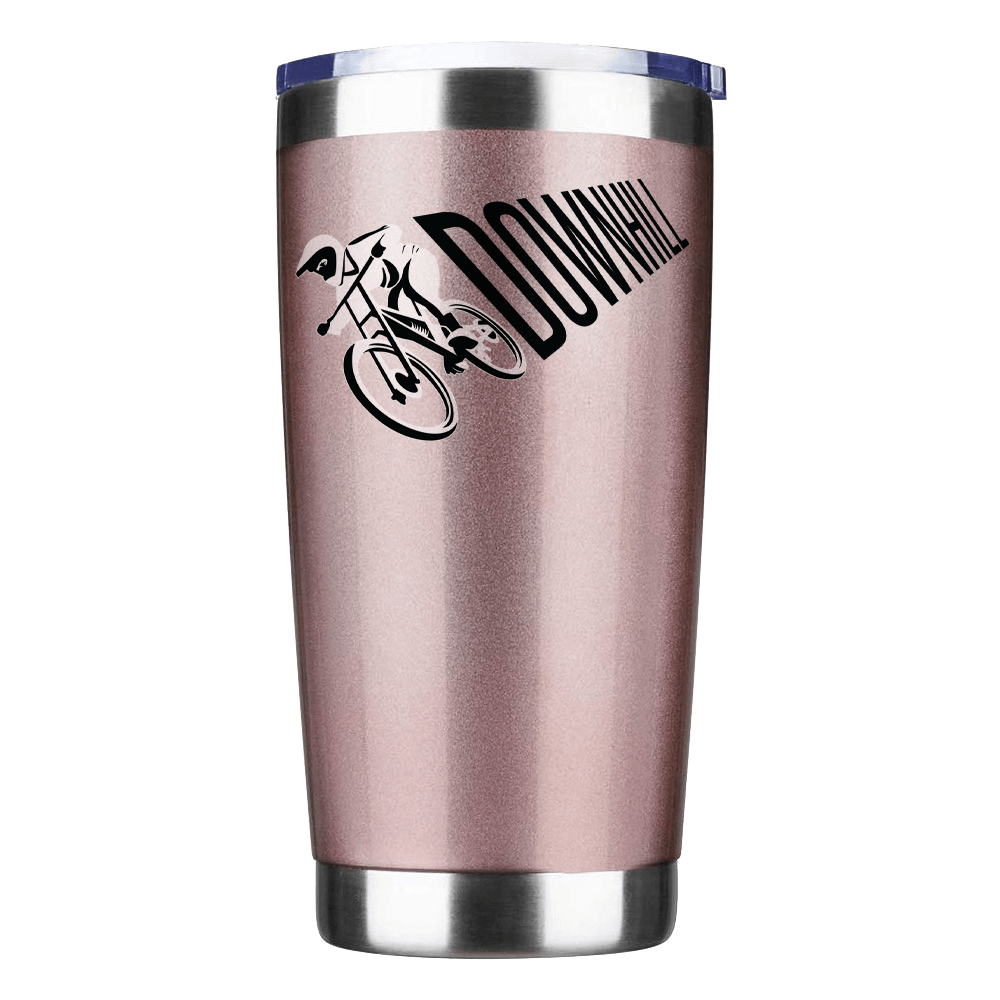 A sleek 20oz insulated stainless steel tumbler with a splash-proof lid, featuring vibrant UV-printed designs, perfect for cycling and outdoor activities.