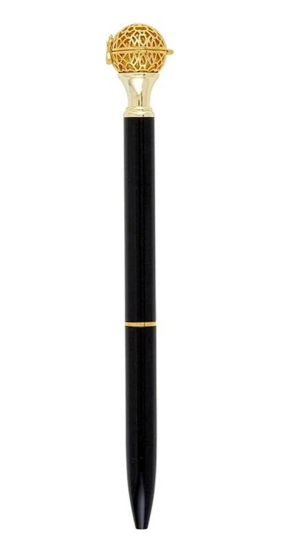 Lemon Essential Oil Diffuser Pen with essential oil and lava beads, elegantly designed for aromatherapy while writing.