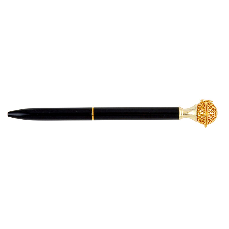 Lemon Essential Oil Diffuser Pen with essential oil and lava beads, elegantly designed for aromatherapy while writing.