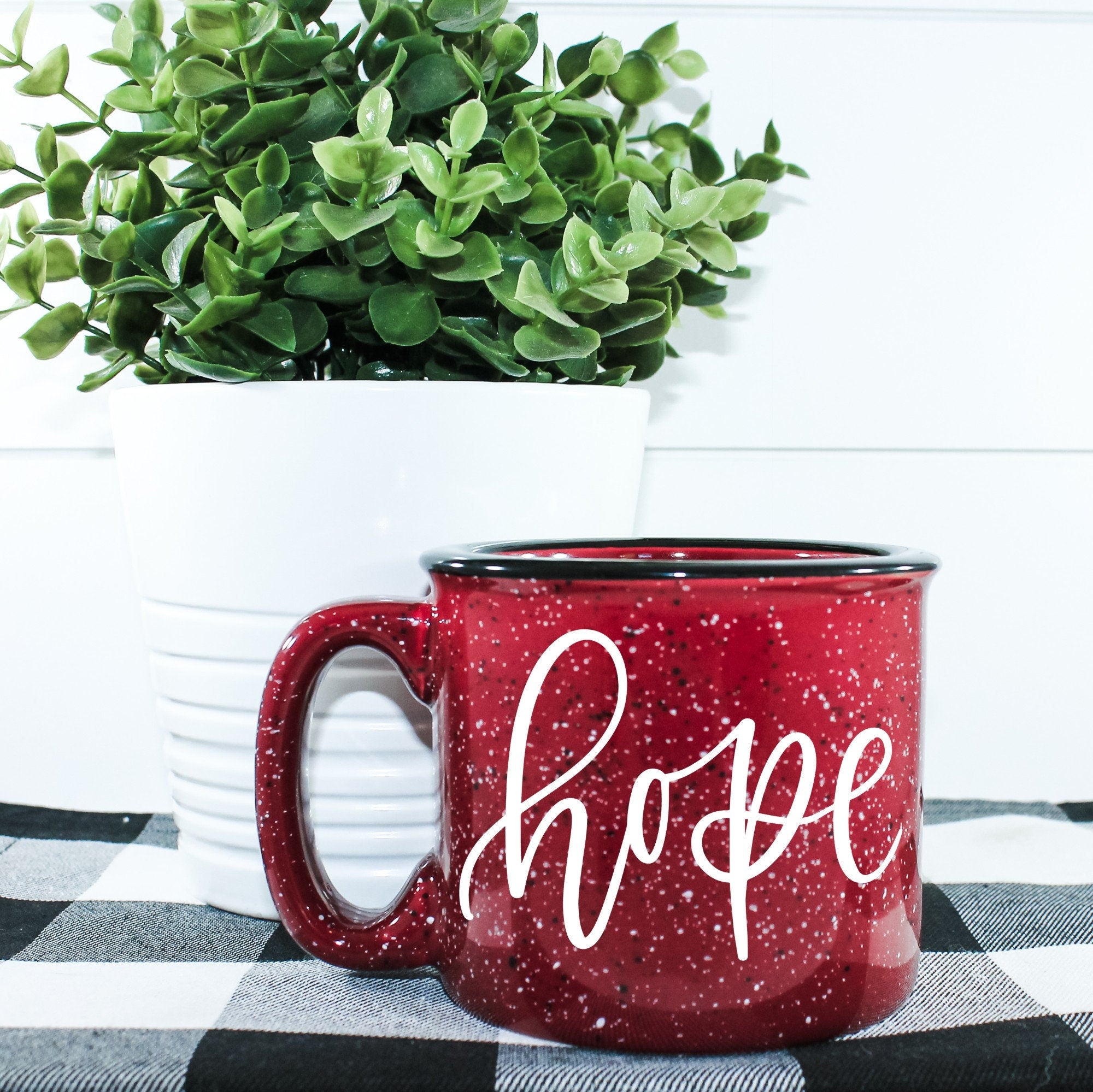 Hope Campfire Mug in ceramic with a vibrant design, perfect for outdoor and indoor use.