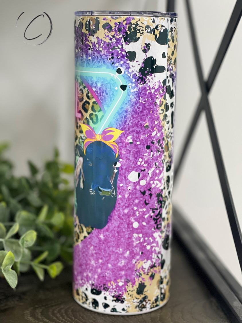 Hot Girl Summer Heifers 20oz Skinny Tumbler with vibrant design and reusable straw, perfect for summer drinks.