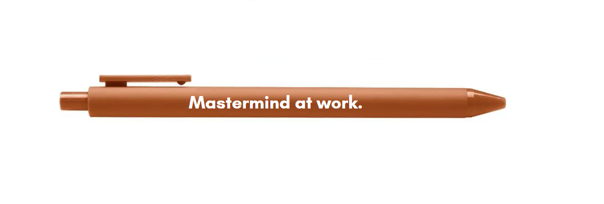 Mastermind At Work Gel Click Pen in caramel color with a smooth matte barrel, perfect for stylish writing.