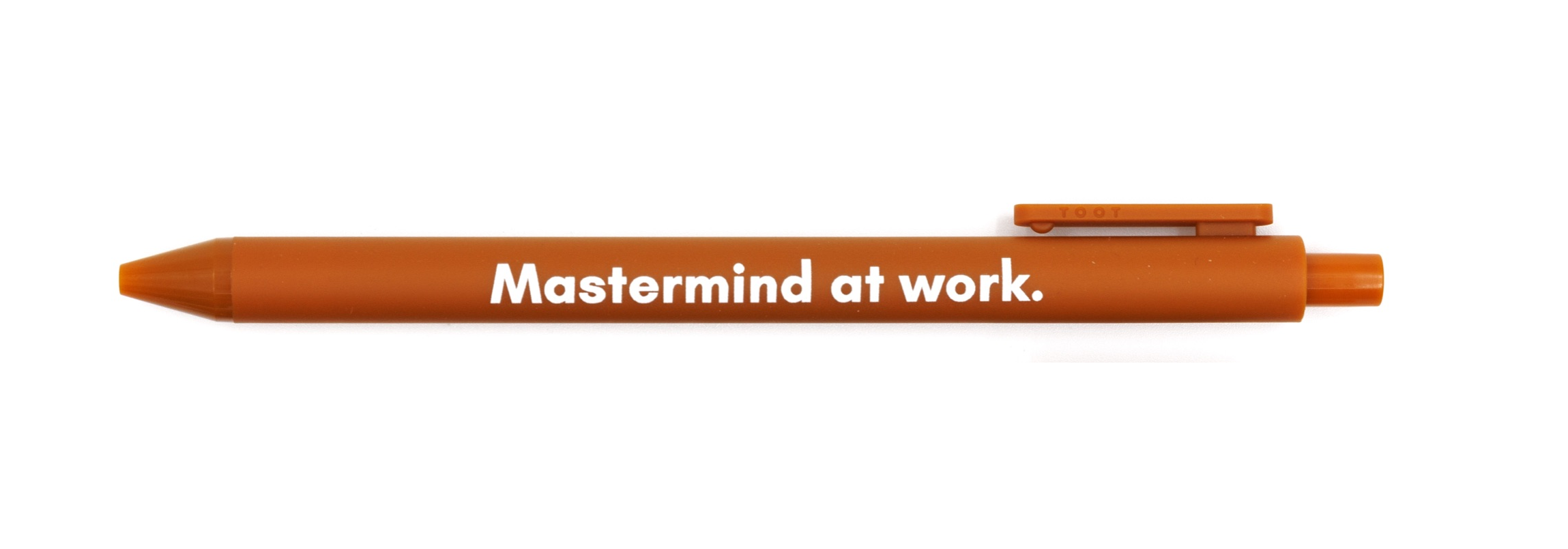 Mastermind At Work Gel Click Pen in caramel color with a smooth matte barrel, perfect for stylish writing.