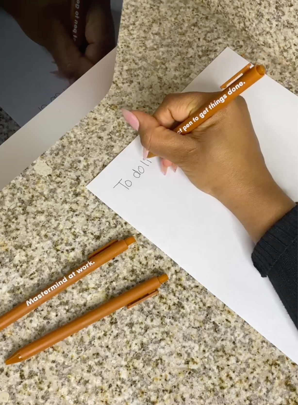 Mastermind At Work Gel Click Pen in caramel color with a smooth matte barrel, perfect for stylish writing.