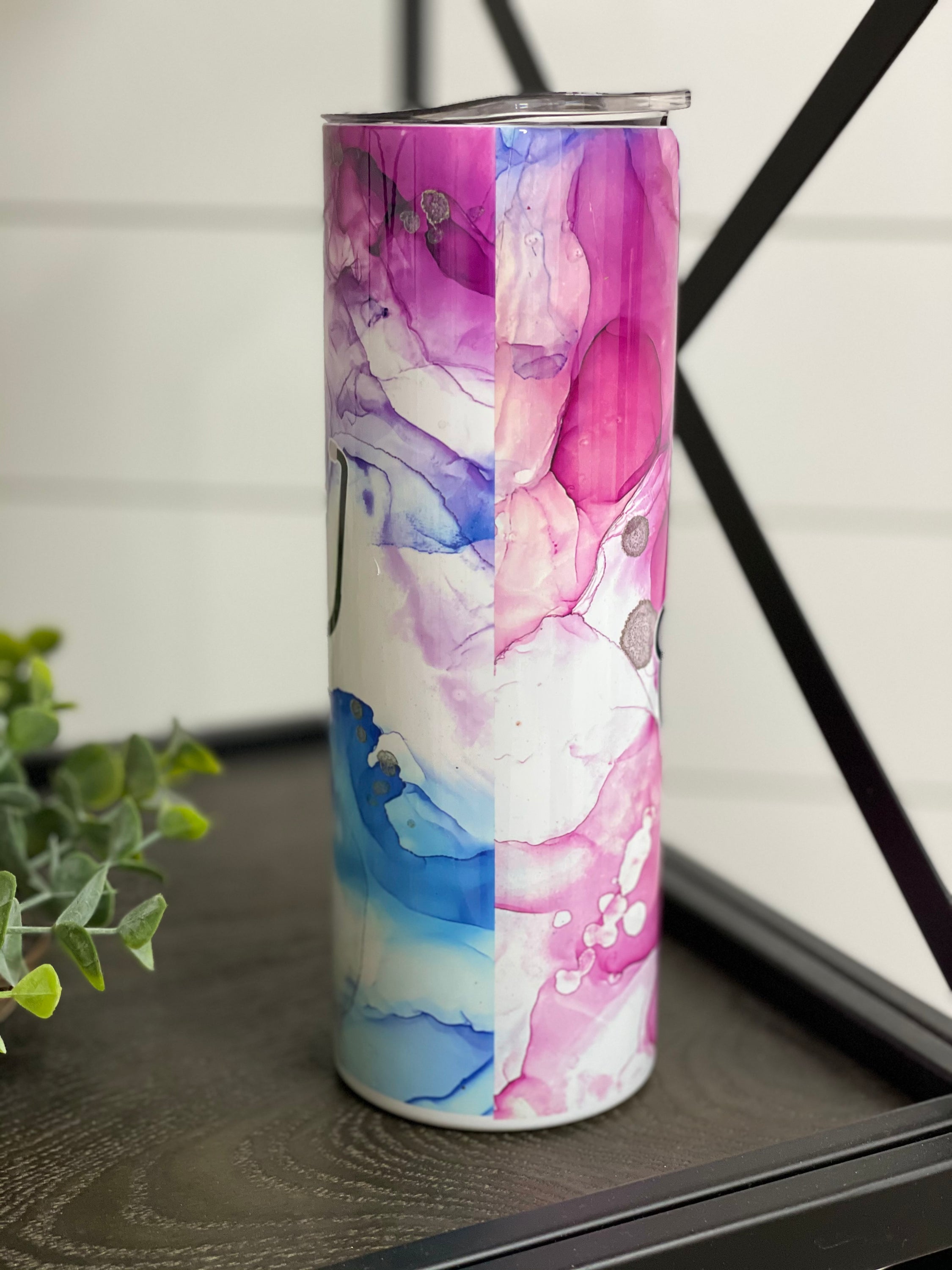 Nurse Beat 20oz Skinny Tumbler with a vibrant design, featuring a reusable straw, showcasing its durable full wrap construction.