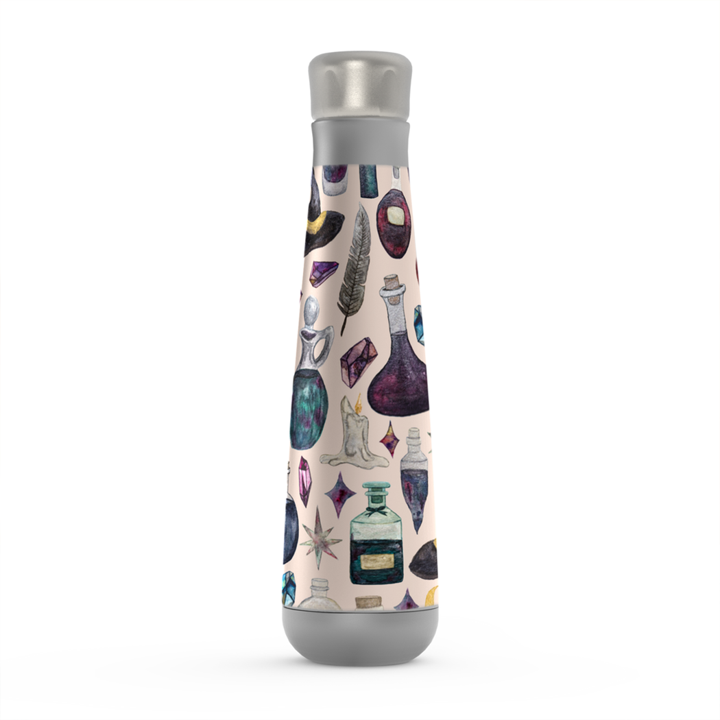 Stylish Potions Pattern Peristyle Water Bottle made of stainless steel with a unique design, perfect for hydration on the go.