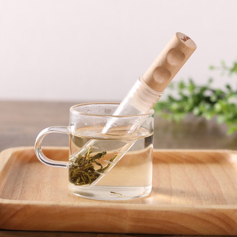 Glass mug with tea infuser.