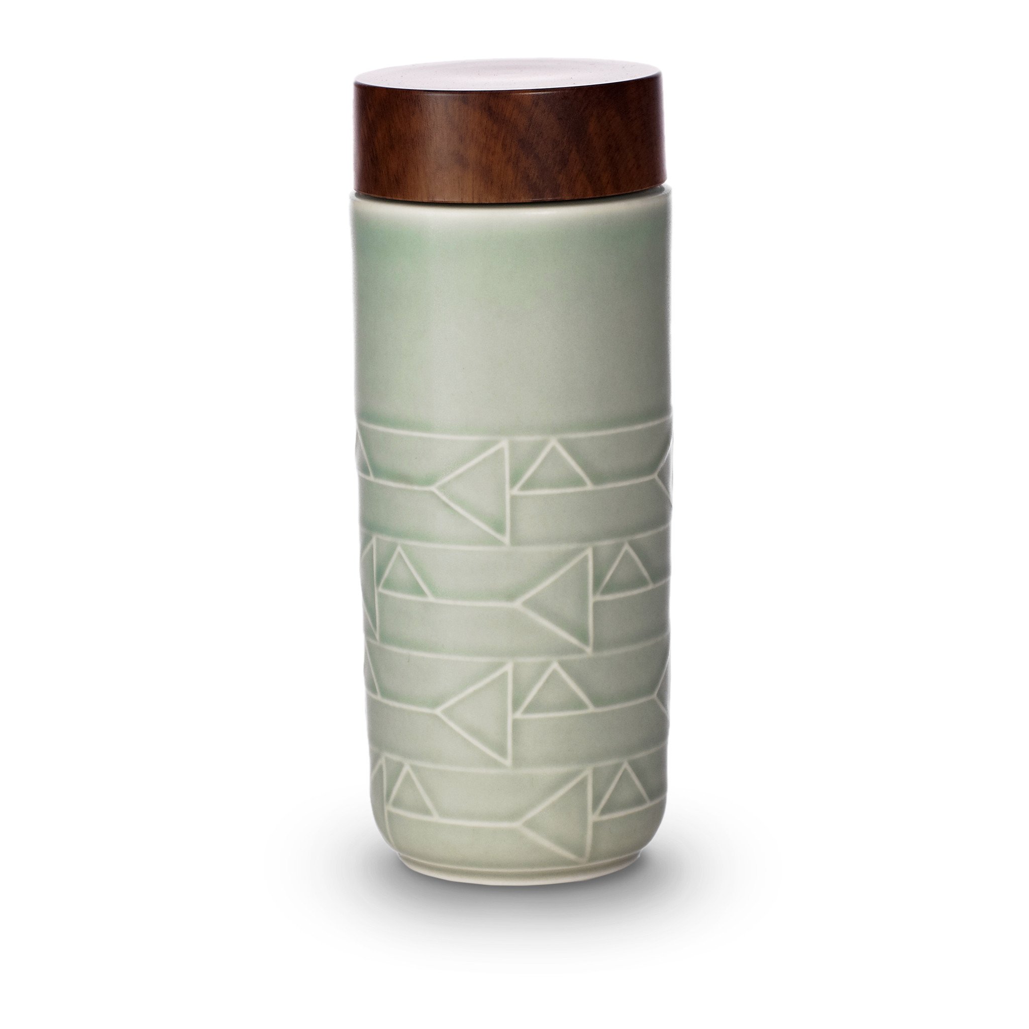 The Alchemical Signs Tumbler featuring vibrant geometric patterns inspired by ancient alchemical symbols, crafted from ceramics with a stylish lid.