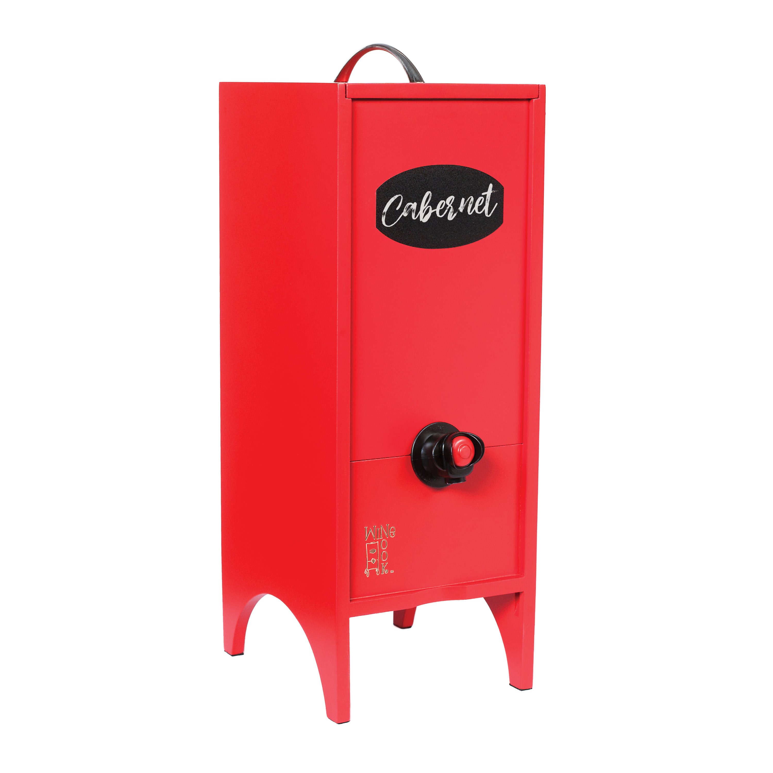 The Little Nook bagged beverage dispenser in vibrant colors, made of durable compressed wood, perfect for parties and events.