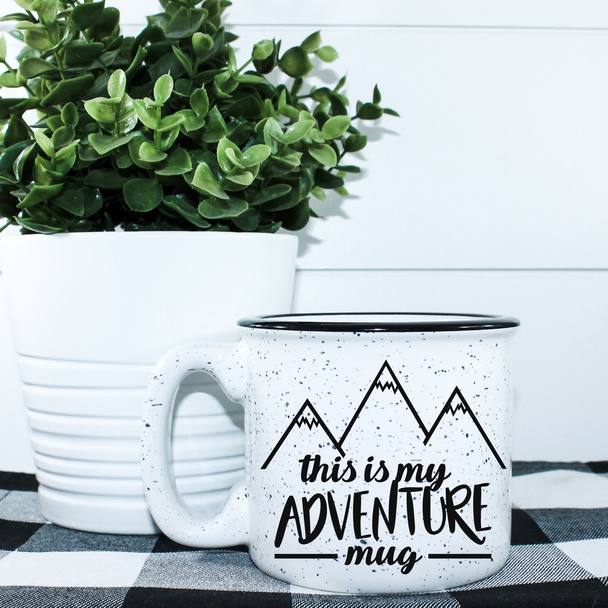 This Is My Adventure Campfire Mug with a unique outdoor design, perfect for enjoying beverages outdoors.