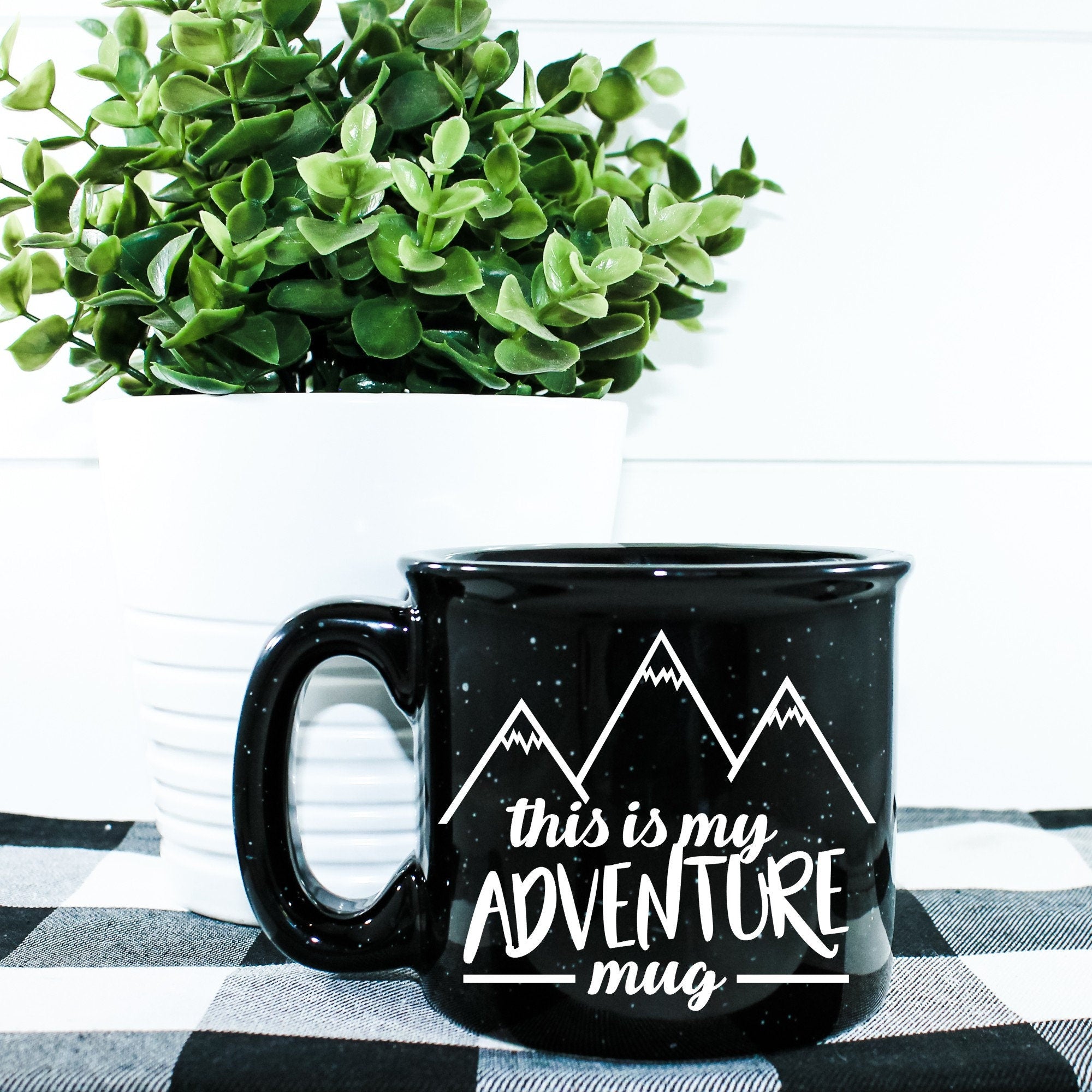 This Is My Adventure Campfire Mug with a unique outdoor design, perfect for enjoying beverages outdoors.