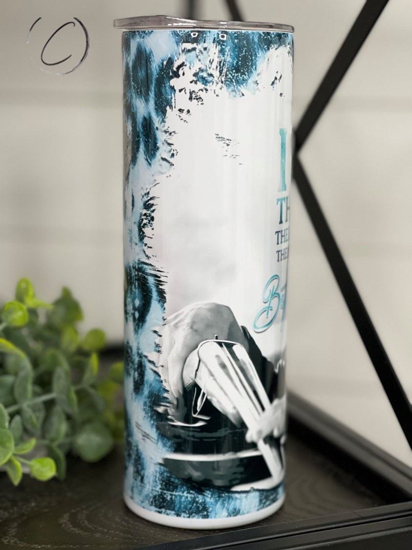 Yellowstone I Am The Rock 20oz Skinny Tumbler featuring a vibrant full wrap design, perfect for hydration on the go.