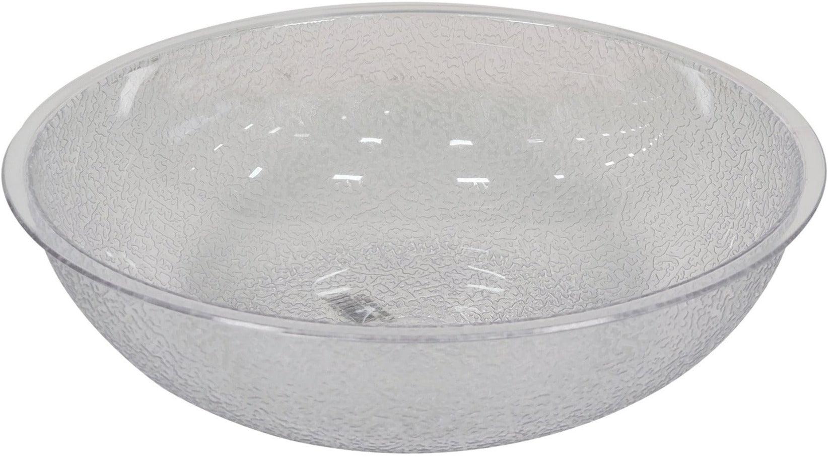 10-inch plastic crystal salad bowl with elegant design, perfect for serving salads and sides.