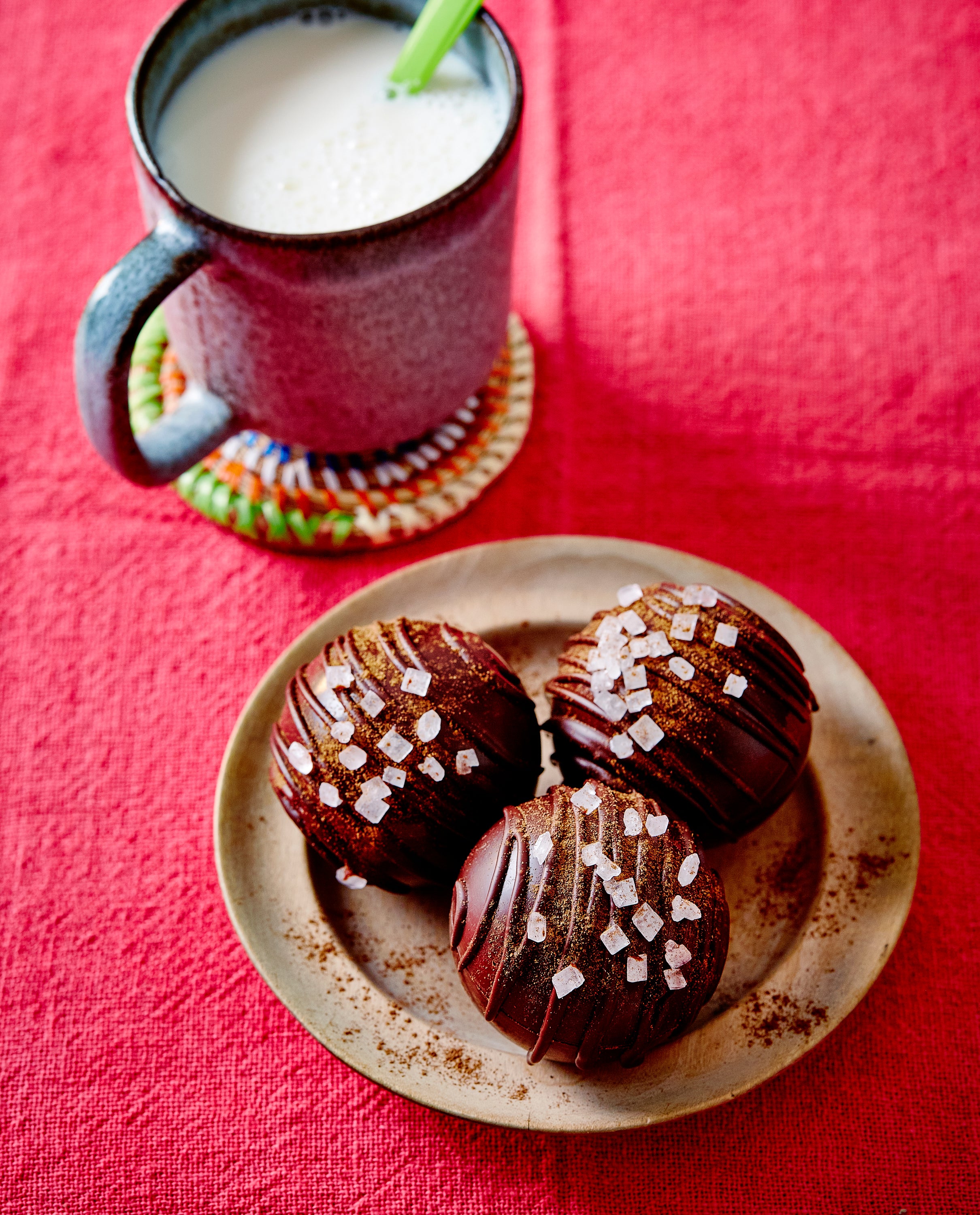 A 6 cavity silicone cocoa bomb mold with chocolate bombs, showcasing its design and functionality for making hot chocolate bombs.