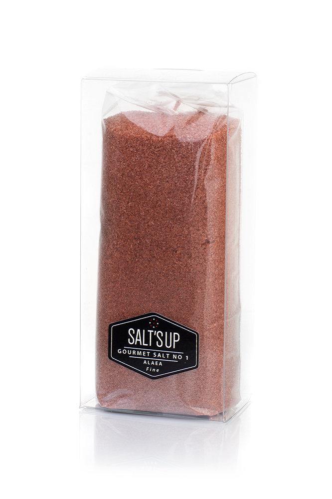 ALAEA fine salt ecopack featuring Hawaiian sea salt with volcanic red clay, packaged sustainably.