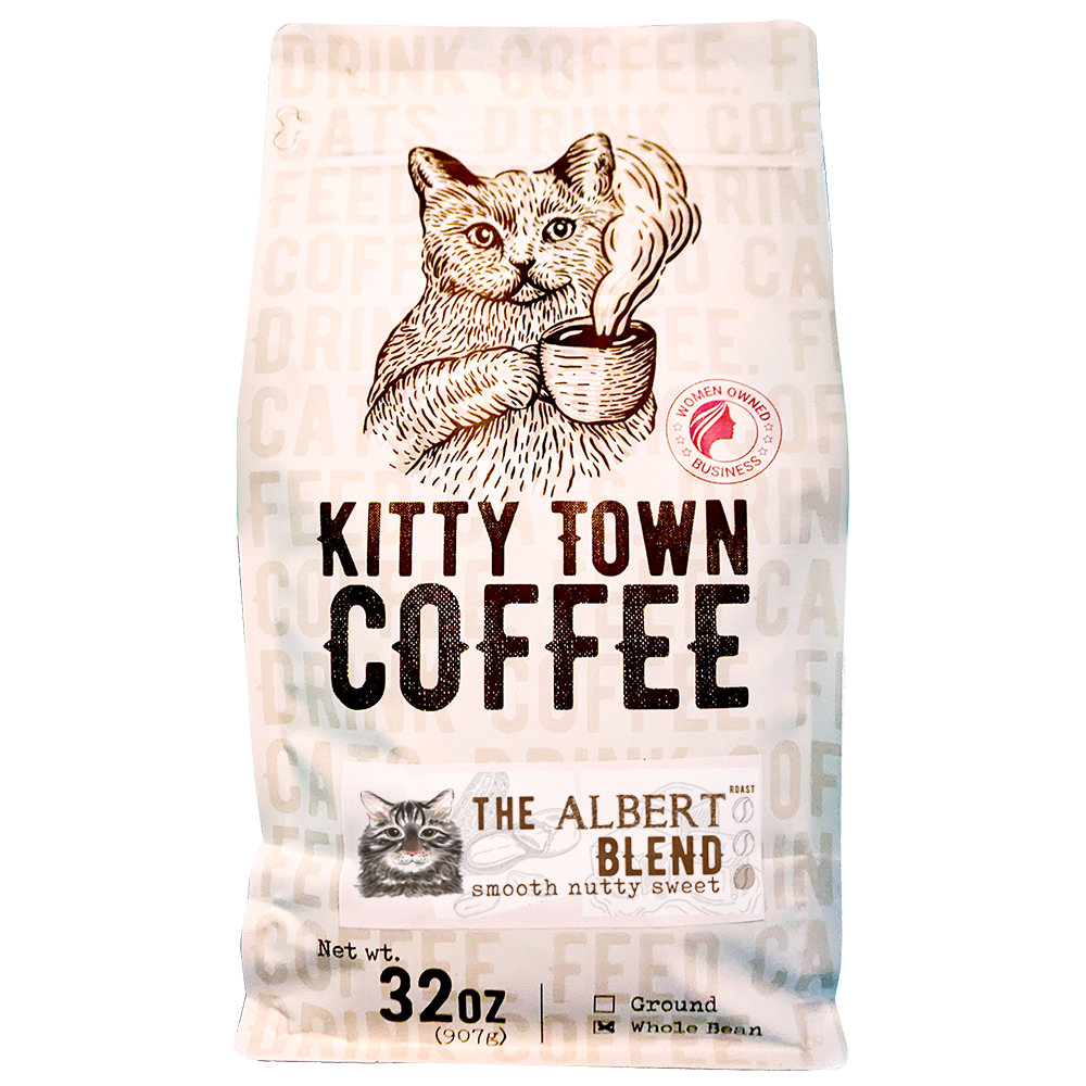 A bag of Albert Super Smooth Breakfast Blend coffee featuring a rich, nutty, and sweet flavor profile, perfect for a smooth coffee experience.