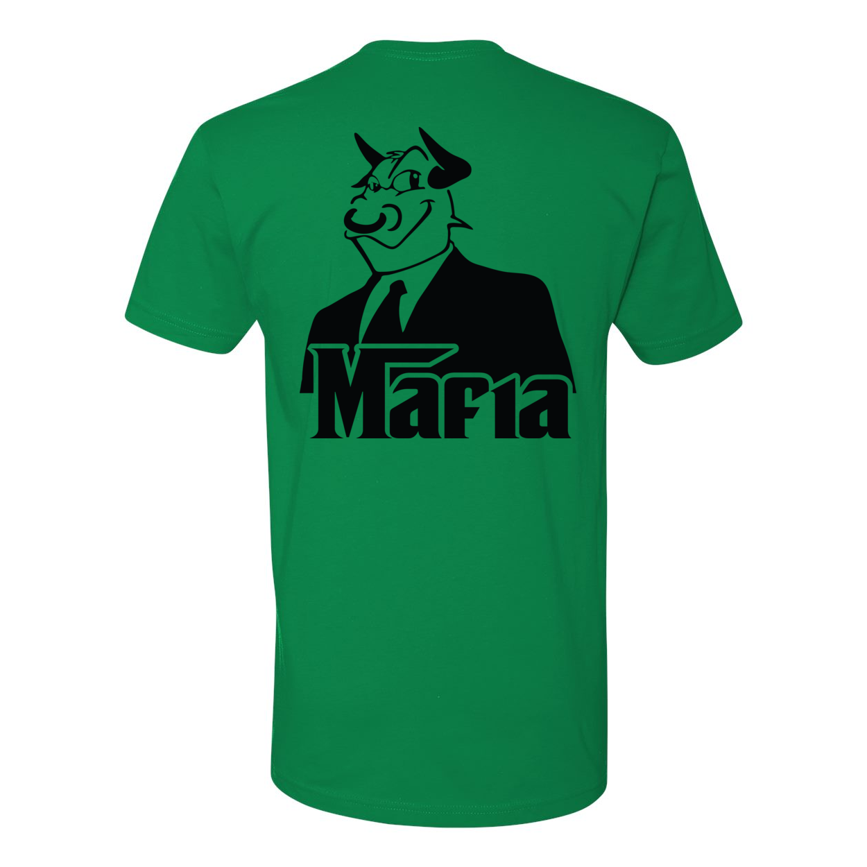 Back Print Mafia 2 Black Print t-shirt featuring a stylish back graphic design, made from 100% combed ringspun cotton.