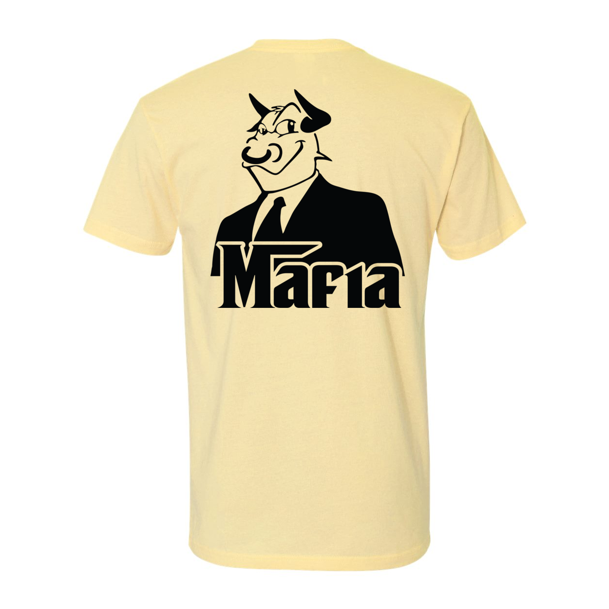 Back Print Mafia 2 Black Print t-shirt featuring a stylish back graphic design, made from 100% combed ringspun cotton.