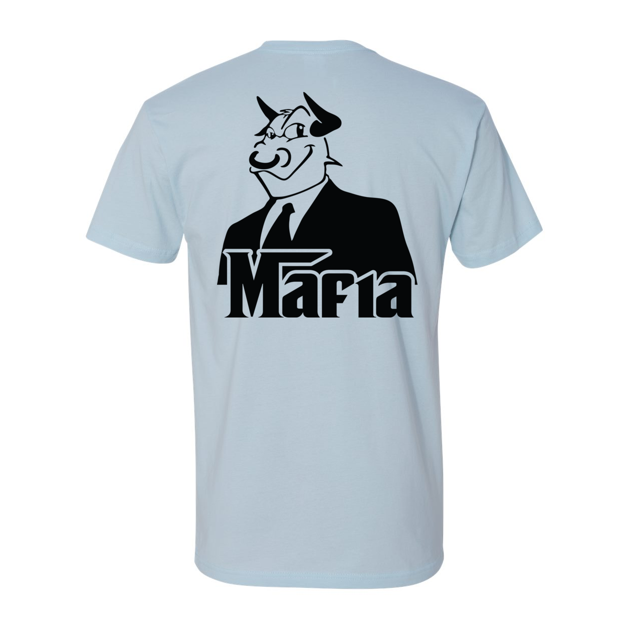 Back Print Mafia 2 Black Print t-shirt featuring a stylish back graphic design, made from 100% combed ringspun cotton.